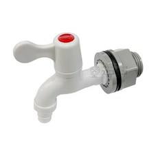 철모아 PVC 15A 수도꼭지 피팅 녹 방지 플라스틱 수전 세탁기 부품 연결 부속 베란다 텃밭 원예용 정원 온수 일반 교체 수도가랑 호스 손잡이, 철모아 PVC 15A 수도꼭지+피팅, 1개