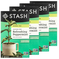 스태쉬티 스타시티 허브티 페퍼민트 디카페인, 1g, 20개입, 4개