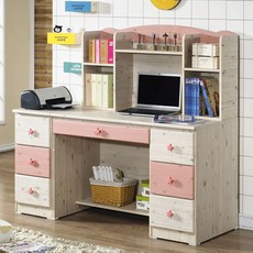 [에타홈] 초등학생 책상 공부방 여자아이 초딩 키즈 어린이 책상 세트+서랍장, 블루_초등학생책상+블루별_3단서랍장