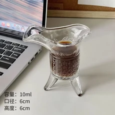 유리 커피 컵 황제 마시는 복고풍 영혼 Jue 컵 골동품 작은 와인 컵 럭셔리 3 다리 삼각대 머그잔 중국어, 01 10-100ml, 03 1PCS 10ml small