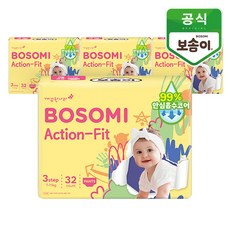 보솜이 액션핏 팬티형 기저귀 남여공용, 중형(M), 128매