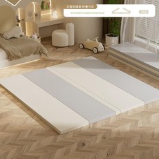 城堡地墊 圍欄 爬爬墊 床邊防摔墊 寶寶地墊, 灰白色經典4摺疊xpe140*100*4