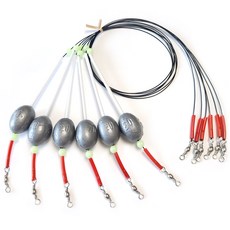 [낚핑TV] 장타용 원투 캐스팅 싱커 -정투채비 감성돔 참돔 장어 비거리원투낚시, 1세트, 6개입