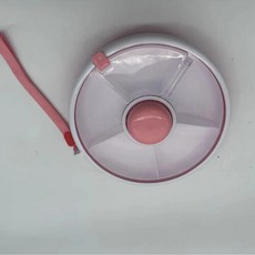 兒童零食收納盒帶蓋旋轉果盤 - 居家可攜帶密封乾果零食盒, 粉色, 1個