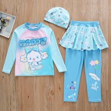 라움리에 여아 산리오 쿠로미 마이멜로디 긴소매 긴바지 래쉬가드