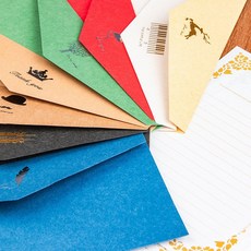 復古彩色信封信紙套裝，歐式燙金設計, 1個