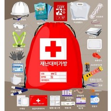 재난 대비 가방 28 종 학교 안전교육 지진 화재 응급 키트, 1개