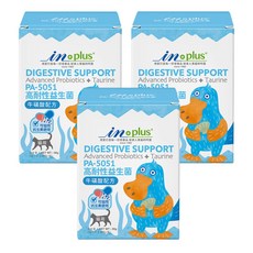 in-plus PA-5051高耐性益生菌貓咪專用，添加牛磺酸，幫助消化，維持免疫健康，30包入, 90個