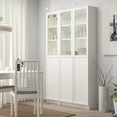 이케아 빌리 옥스베리 책장플러스패널도어 120x30x202cm, 참나무무늬 295.674.55