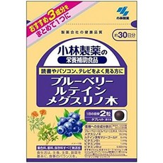 Kobayashi Pharmaceutical Dietary Supplement Blueberry Lutein Megulino Wood 60 Tablets x 2 Pieces, 1개, 상품 상세페이지 참조