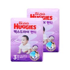 하기스 2024 맥스드라이 팬티 3단계 남아 64매 2팩, 128매