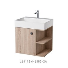 OVO 京典衛浴 L6411S+H6480-2B 檯面式臉盆盆櫃組, 詳見包裝, 2A-開放櫃右側