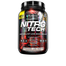 Muscletech Nitro Tech分離乳清蛋白粉, Cookies+Cream, 1個, 907g
