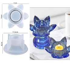 DIY 크리스탈 에폭시 수지 실리콘 금형 하프 문 촛대 장식 캔들 홀더, 02, 1개, 색상: 18. 02