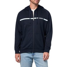 BOSS 남성용 정품 집업 후드 스웨트셔츠 피치 블랙. L