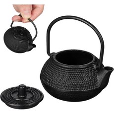 발리클루드 미니 주철 찻주전자 작은 녹슬지 않는 탁상 장식용 홈 오피스 장식 클래식 디자인 2.95X2.75X1.96인치