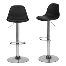 홈인테리어 심플 바의자 모던 컴포트 발걸이형 홈바체어 아일랜드식탁의자 바텐 식탁의자 홈바의자, 2개, 블랙