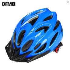 DFMEI 騎手代駕外賣頭盔山地自行車公路山地車一體成型男女款騎行安全帽, 1個, 002藍色貼了麼:均碼
