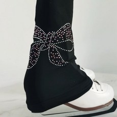 피겨 연습복 큐빅 트레이닝복 무대 팬츠, 1개, 리본 다이아몬드 JB124