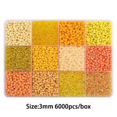 리리아트 3mm 시드비즈 12색 세트 비즈팔찌 반지 만들기 재료, 1개, 노랑