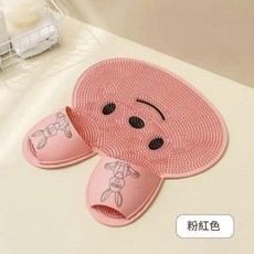 卡通兔子造型浴室防滑洗腳按摩地墊, 粉色, 1個
