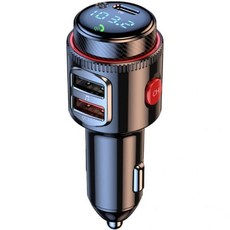 Wokyo 차량용송신기 카팩 블루투스 자동차 어댑터 PD30W AUX 무선 FM 송신기 USB C & QC3.0 듀얼 고속 충전 음악 플레이어 하이파이 베이스 사운드로 핸즈프리, Wokyo 차량용송신기 카팩 블루투스 자동차 어댑터 P