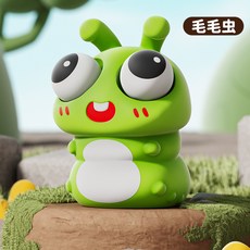 台灣現貨爆眼捏捏樂 解壓神器 動物捏捏樂 舒壓玩具 發洩玩具 捏捏玩具, 1個, 綠色毛毛蟲, 綠色