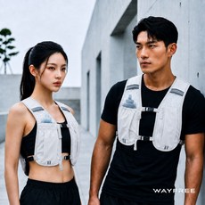 웨이프리 초경량 러닝조끼 남녀공용 트레일 라이딩 백팩 등산 가방, 1개, 모던그레이