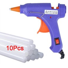 글루건세트 소형 강력접착제 건 핫멜트 글루건 DIY 가정용 미니 20W 전기 수리 도구 7mm 글루스틱 사용, 20와트, glue gun 10Pcs, 유럽 ​​연합, 1