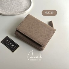 ALUMI 迷你真皮短夾 三折荔枝紋牛皮錢包