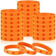 해외 Vinsot 애니메이션 실리콘 팔찌 24개 하와이 야자수 잎 히비스커스 꽃 만화 고무 생일 장식 발렌타인 선물 미국매장정품+ 1723969, 별.