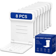 킹 및 퀸 침대용 코너용 YLTNEUQER 8pcs 침대 시트 홀더 ABS&PC 미끄럼 방지 매트 10개 접힘 180도 스냅 패스너 디자인 조절 가능한 스트랩 클립 타이트 그리퍼
