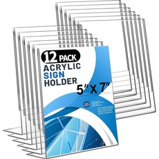 아헤로이 30Pcs 아크릴 간판 홀더 8 5 x 11 투명 벽 11 월 마운트 60 테이프 드릴링 프레임 종이 문서 없음 오피스 홈 레스토랑용, Vertical Style 5, 12 Pack 5*7