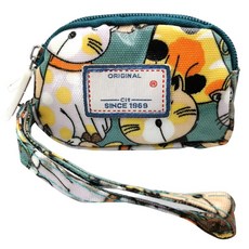 [ 1262701 ] 작은 프린트 나일론 손목 지갑 여성용 3지퍼 클러치 탈착식 스트랩 방수 동전 선물 멀티컬러 스몰 스타일 5