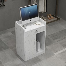 格森簡約小型收銀臺服裝店超市飯店前臺電腦吧臺櫃臺定製店鋪, 仿大理石,長60寬40高92單抽, 1個