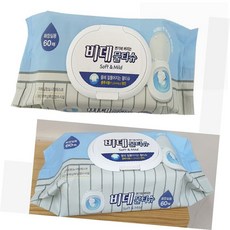 변기에 버리는 비데물티슈 60매 캡형, 1, 1개
