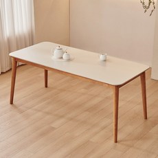 동서가구 로사 원목 세라믹 식탁 단품 1800 DF927576, 상판 베이지 / 식탁 내추럴, 6인용