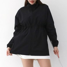 SOON2 女款春秋大尺碼抽繩遮臀防風衣