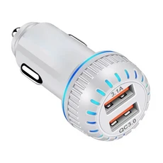 차량용 USB 고속 액세서리 전화 포트 자동차 36W 더블 충전기 어댑터 충전기, 01 White