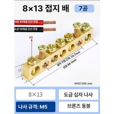 접지 동배지 배선 단자 배전함 배선용 접지선, 1개, 8x13 7홀, 1cm