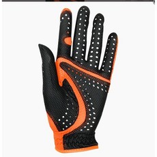 Fit39 涼爽款 Cool II高爾夫手套 黑色底 透氣舒適 提升握桿穩定性, 黑橘M(左), 1個