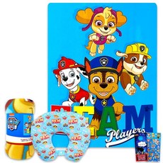 Nickelodeon Paw Patrol 여행용 담요 및 베개 세트 번들 강아지 담요 베개 스티커 등 포함 | 아동용 퍼피 구조대 여행 액세서리 450501