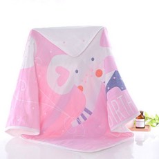 유아 목욕 수건 순수한 면 신생아 아기 덮개 담요 어린이 목욕 어린이 흡수 6 층 거즈 아기 목욕 수건, 코끼리 가루, 1개