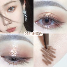 DR精選美妝平價店xixi時尚風暴眼綫膠筆極細防水不暈染棕色僞素顔初學者彩色眼綫膠，銷量10萬 評論60 好評100, 1個, 5#金棕色