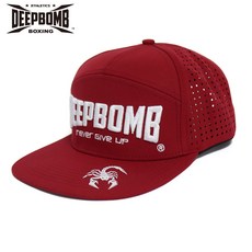 DEEPBOMB 紅色板帽 網布透氣 拳擊 泰拳適用 穿搭禮物, 1個
