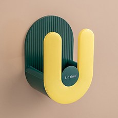 무타공 부착식 U자 주방 도마 뚜껑 거치대, 1개, 옐로우