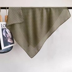 여성용 작은 사각 스카프 봄가을용 따뜻한 머리끈