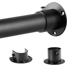 Vellichor 다용도 옷걸이봉 옷장 수납막대 신축봉 커튼봉 길이조절 가능 튼튼한 스테인러스 초강력, 블랙