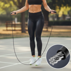 트루아 꼬이지 않는 길이조절 줄넘기, 1개, 블랙
