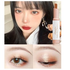 自然雙色眼影棒 色度飽滿 防水防汗不易脫妝 初學者適用 快速打造漸變色眼妝, 1個, 玫瑰金, 玫瑰金